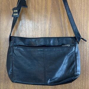 Cabin Creek Black Leather Crossbody Bag